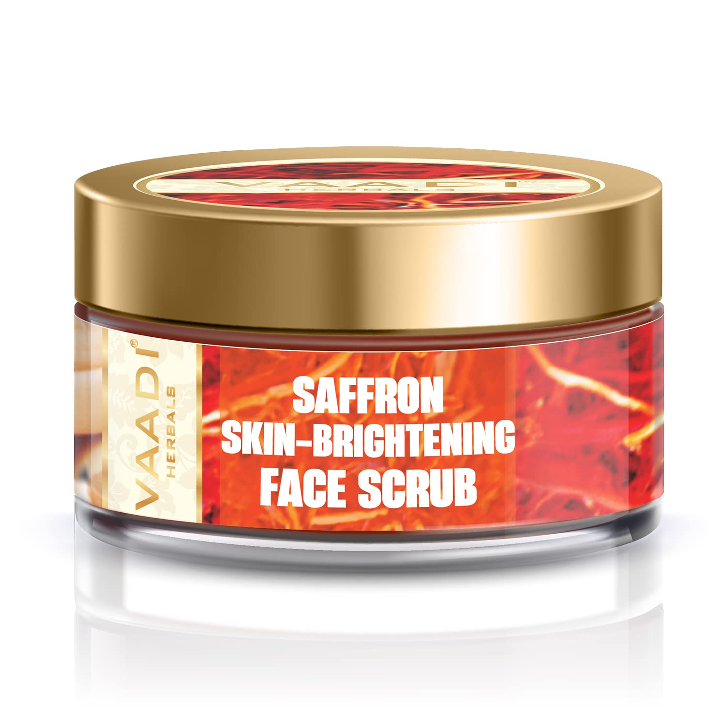Vaadi Herbals Saffron & Walnut Face Scrub with Cinnamon Oil - 50g Exfoliating Cleanser for Brighter, Glowing Skin | Perfect for Daily Skincare Routine & Acne Treatment