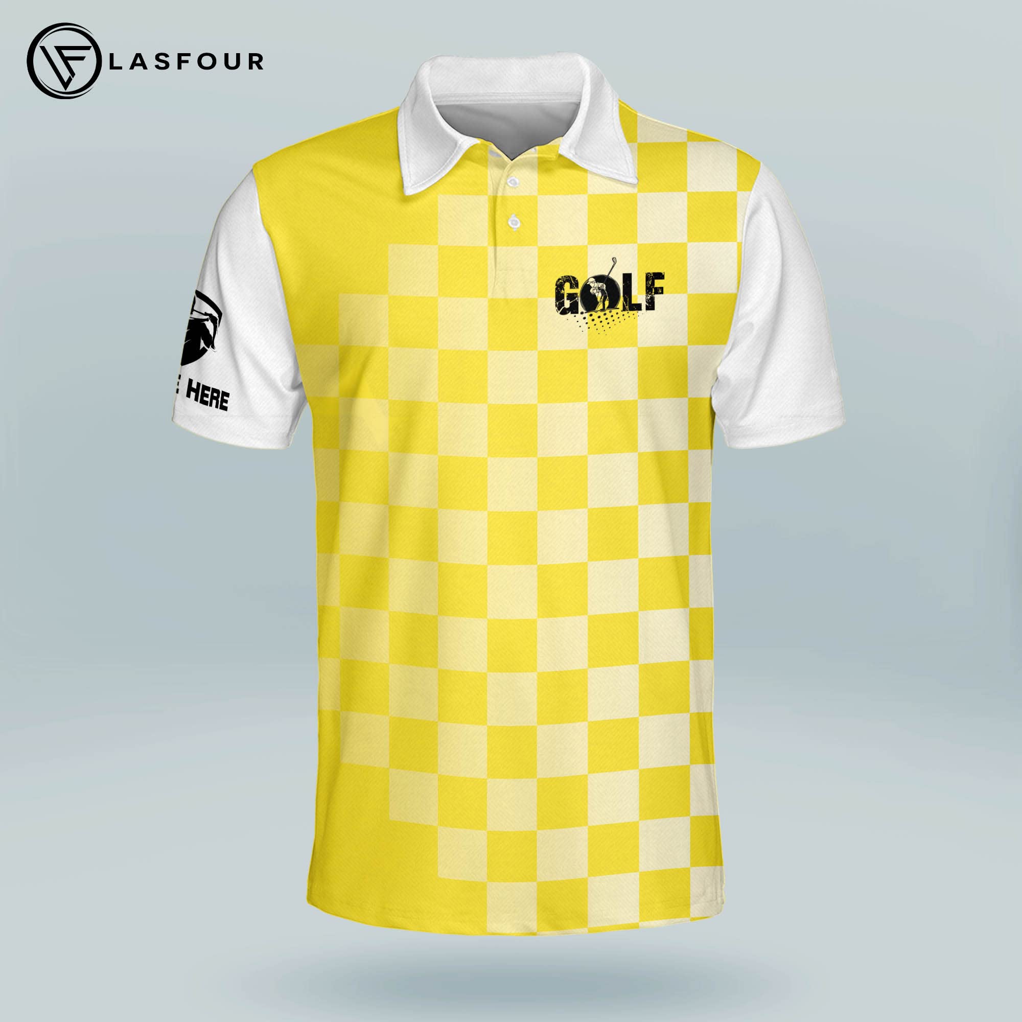 Custom Funny Golf Polo Shirts for Men - Short Sleeve May The Course Be With You Golf Shirt | Perfect for Golf Tournaments, Casual Wear & Father's Day Gifts