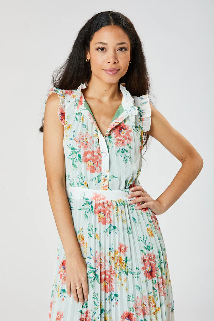 Lilium Long Pleated Dress for Women - Elegant White Flowy Maxi Dress for Summer, Weddings & Special Occasions