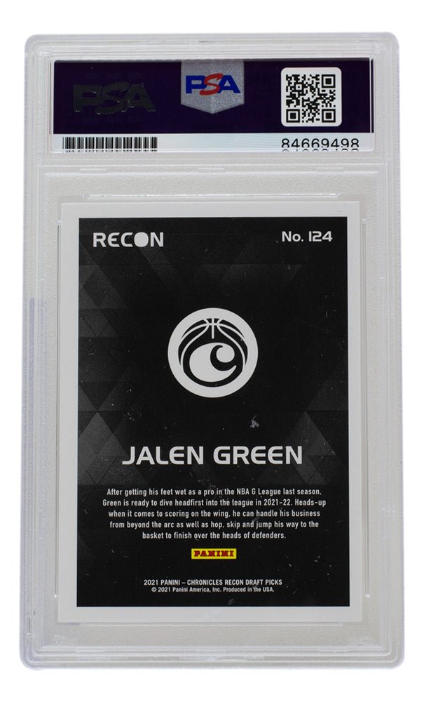 Jalen Green Autographed Houston Rockets 2021 Panini Recon Rookie Card #124 PSA/DNA Certified - Perfect for NBA Memorabilia Collectors and Basketball Fans