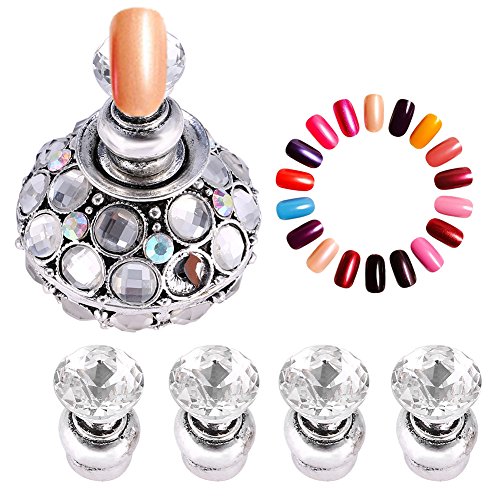 Magnetic Nail Tip Practice Stand - Gold & Silver Nail Art Equipment Holder for Manicure Training, Display & Storage | Perfect for Salon Professionals & DIY Nail Artists at Home