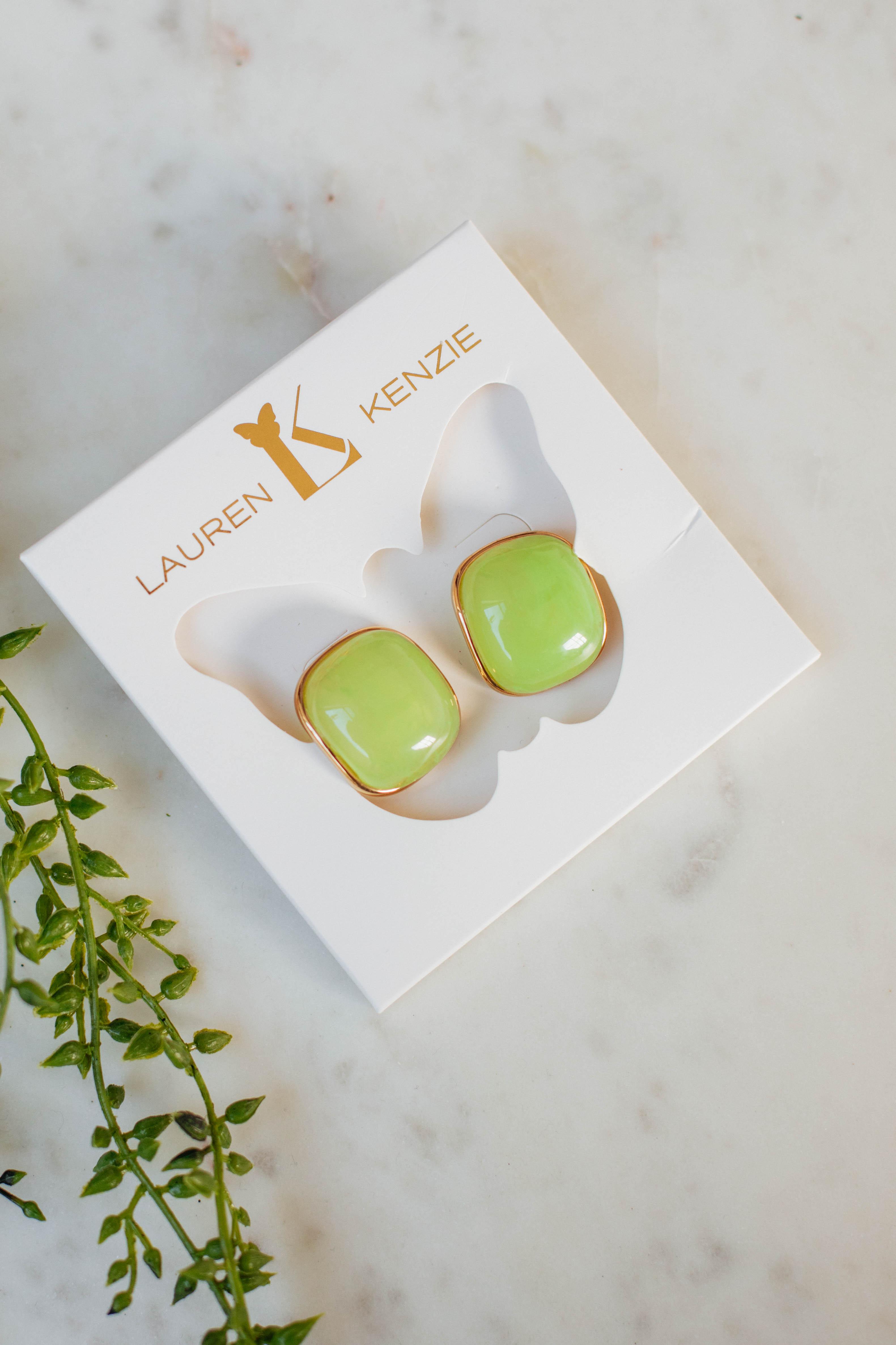 Admired Effect Earrings - Lime Green Fashion Jewelry for Women | Elegant Dangle Earrings for Party, Wedding & Everyday Wear