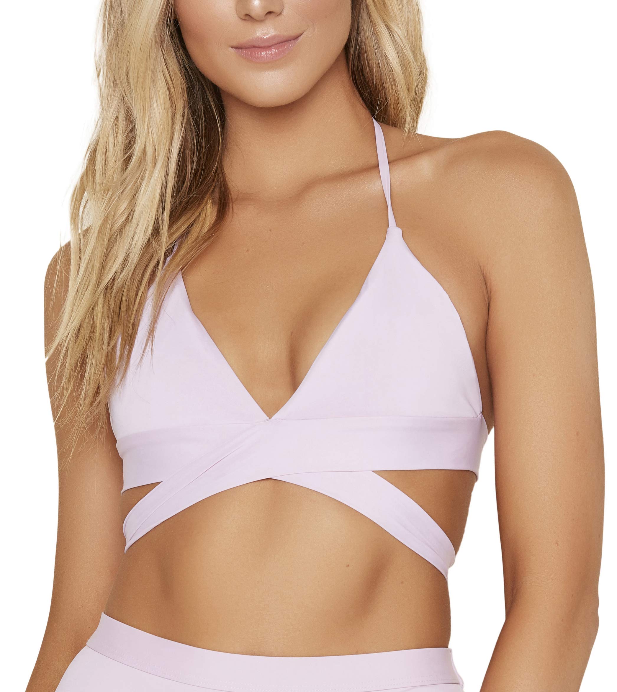 ToBeInStyle Women's Seamless Self-Lined Wrap Halter Bikini Top - Comfortable Swimwear for Beach, Pool & Summer Vacations