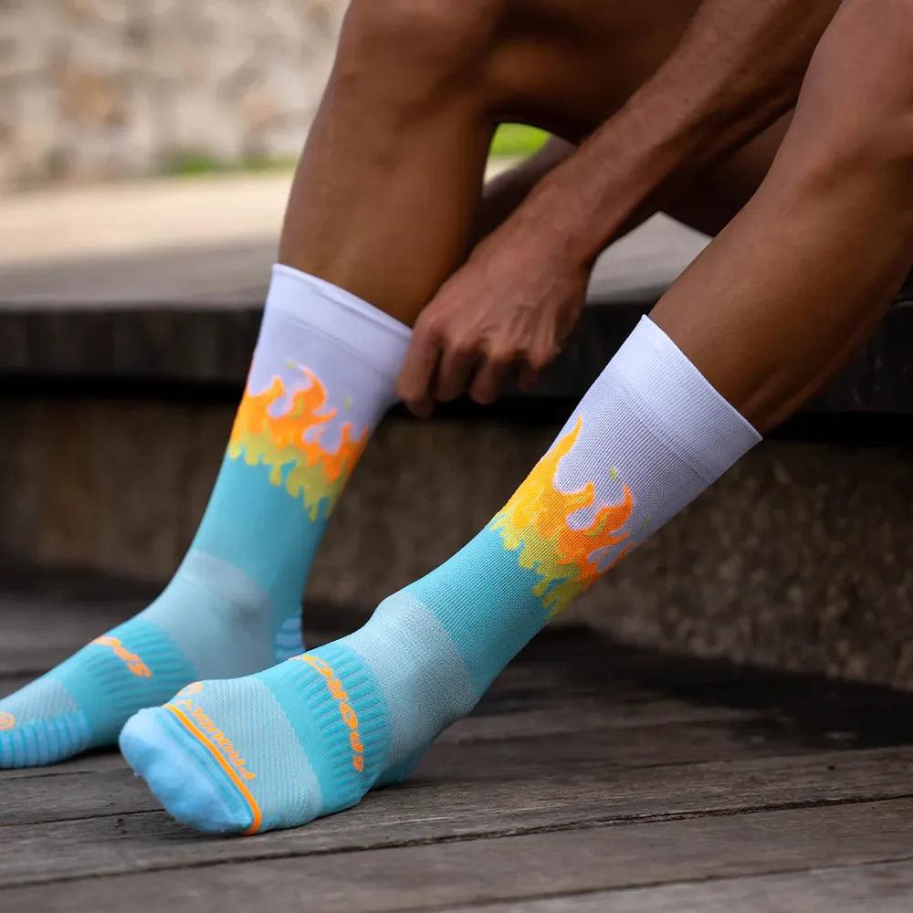 Hot Blue Running Socks for Men & Women - Breathable Athletic Socks for Jogging, Gym & Sports - Comfortable Non-Slip Performance Socks