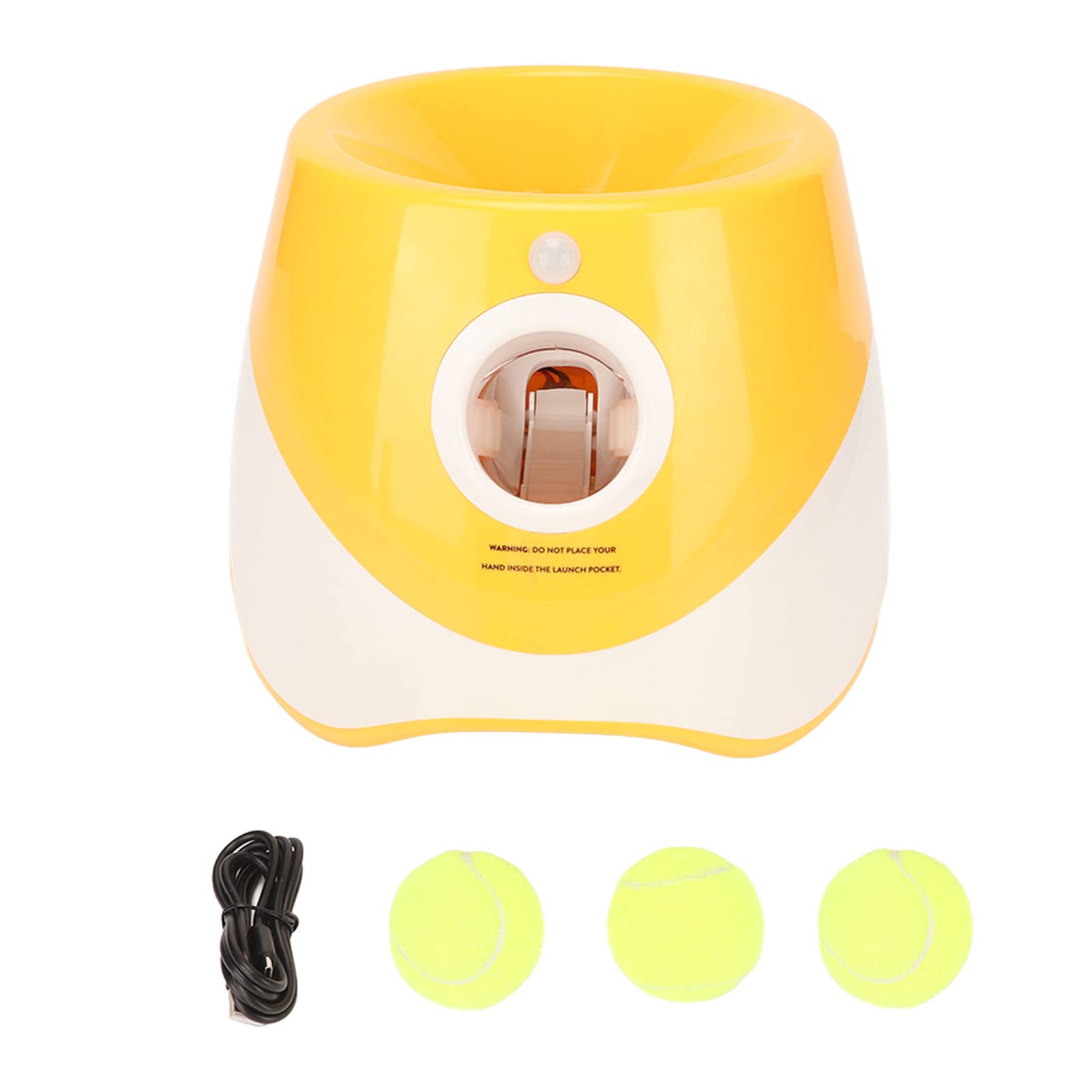 Automatic Dog Ball Launcher - Interactive Tennis Ball Thrower Toy for Pets with 3 Mini Balls - Perfect for Outdoor & Indoor Play, Training & Exercise