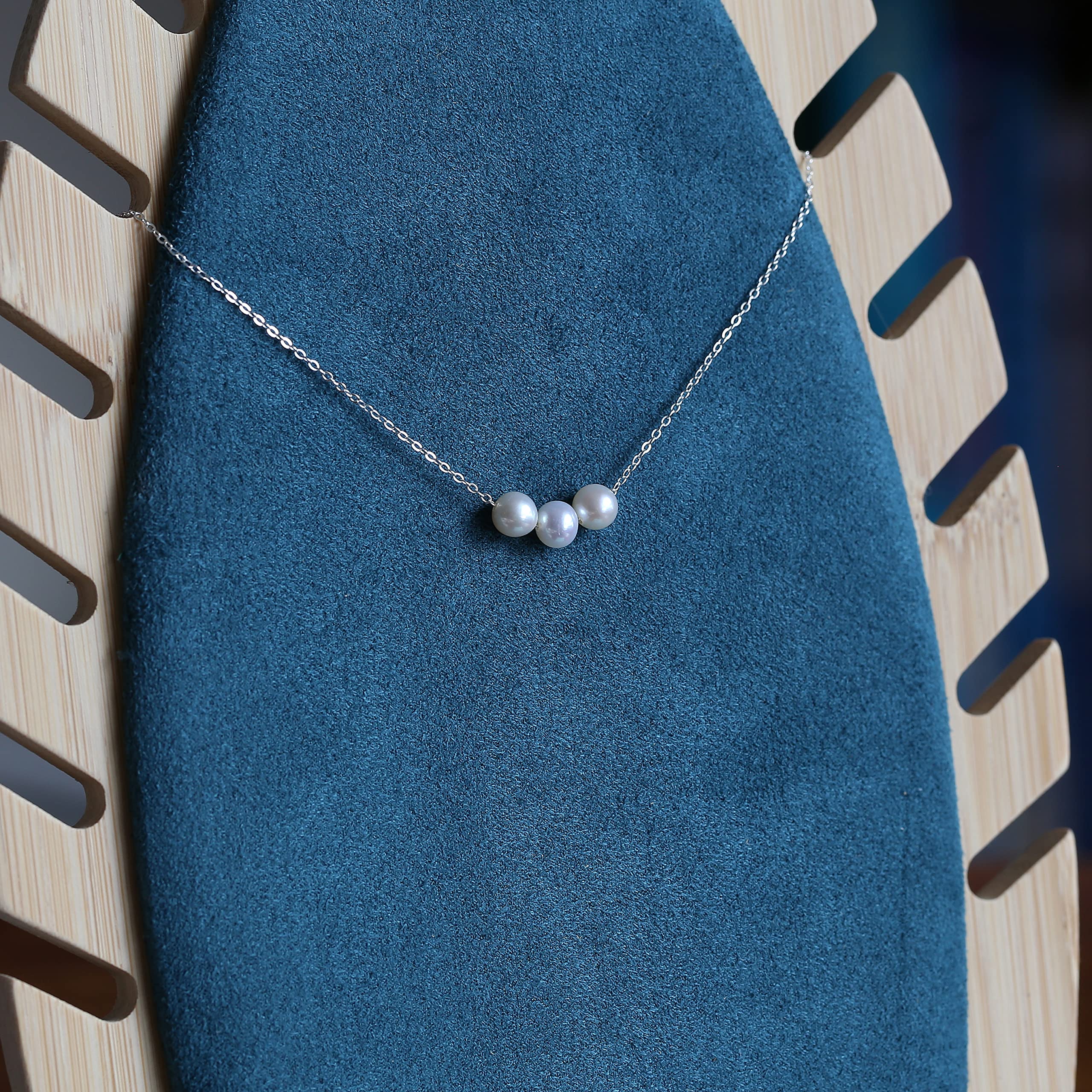 Elegant 6mm Freshwater Pearl Necklace for Women - Sterling Silver Adjustable Cable Chain, Perfect 30th Birthday Gift for Her | Ideal for Anniversaries, Weddings & Special Occasions