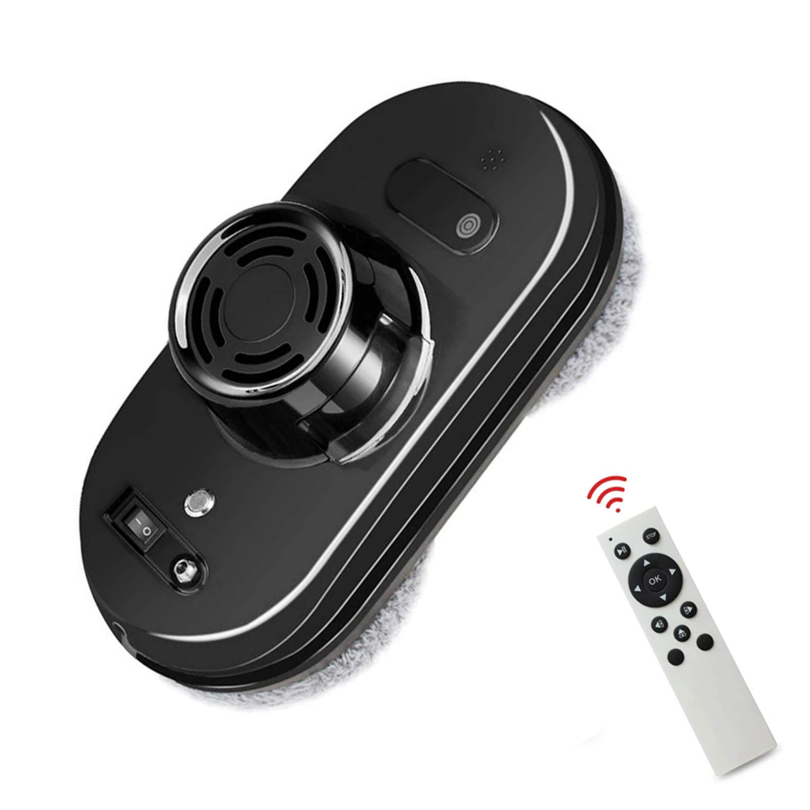 Yihao Smart Robotic Window Cleaner - Automatic Vacuum Glass Cleaning Robot with Edge Detection, Indoor/Outdoor Use for Windows, Tables, Tiles & Ceilings (Black) | Perfect for High-Rise Apartments, Office Buildings & Hard-to-Reach Surfaces