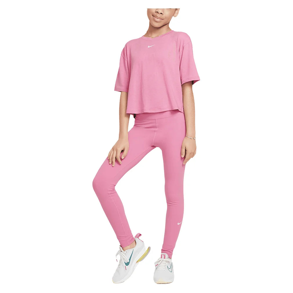 Girls' Relaxed Dri-FIT Short Sleeve T-Shirt - Moisture Wicking Activewear for Sports & Play - Perfect for Running, Yoga & Summer Outdoor Activities