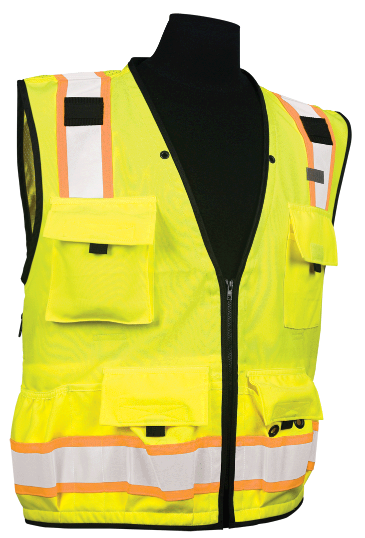 Caltrans Series Polyester/Ultra Cool Mesh Class 2 Safety Vest - High Visibility Reflective Work Vest for Construction, Road Workers & Outdoor Activities