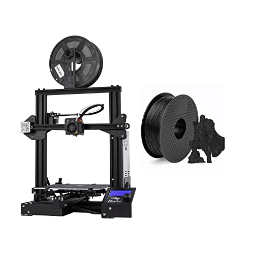 Creality Ender 3 Plus 3D Printer with 1.75mm Black PLA Filament - Ideal for Home DIY, Prototyping & Hobby Projects