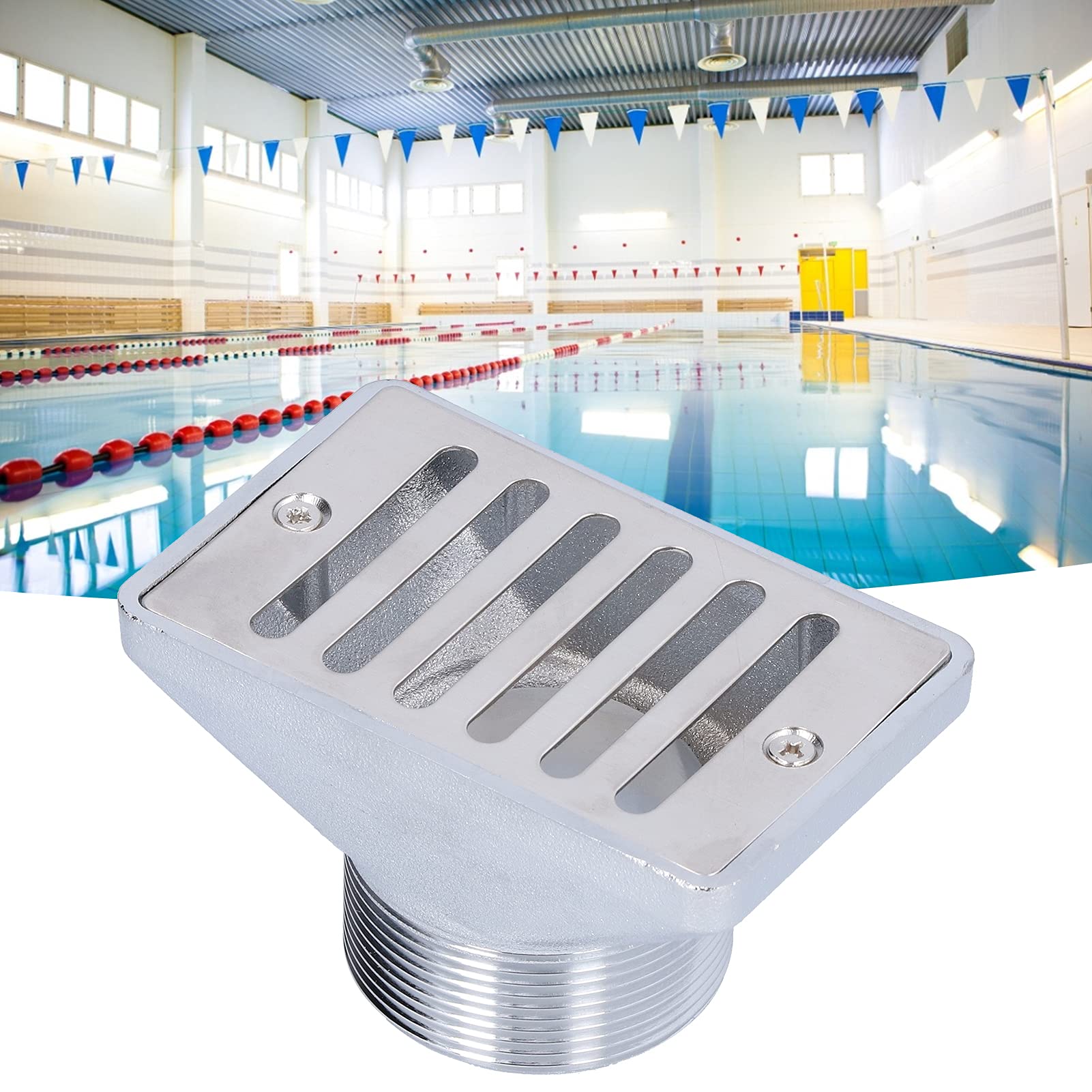 Premium Pool Drain Port with Male Thread - Heavy Duty Swimming Pool Water Overflow Outlet & Wall Drain Cover - Perfect for Inground & Above Ground Pools, Spas, and Water Features