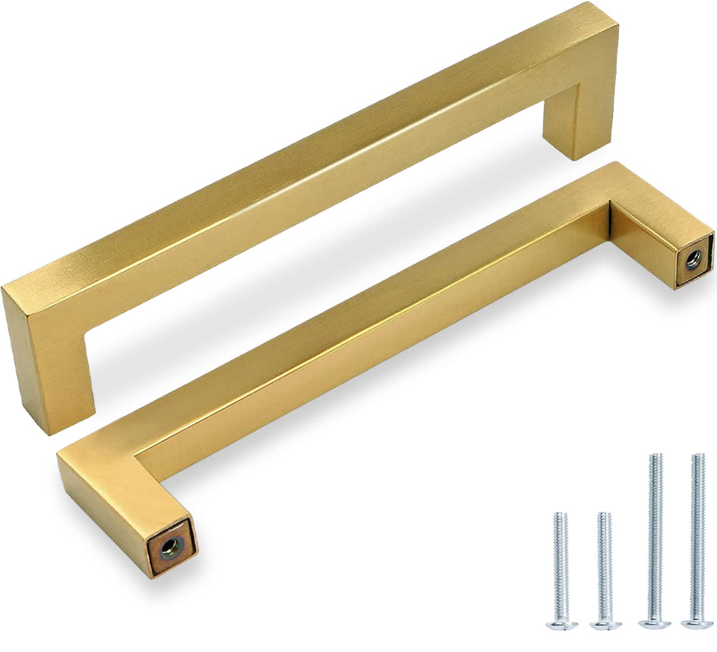 OCQ 60 Pack Gold Cabinet Pulls - Brushed Brass Drawer Handles for Kitchen Cabinets, Dressers & Furniture (5 Inch Hole Spacing) - Perfect for Home Renovation, DIY Projects & Cabinet Upgrades