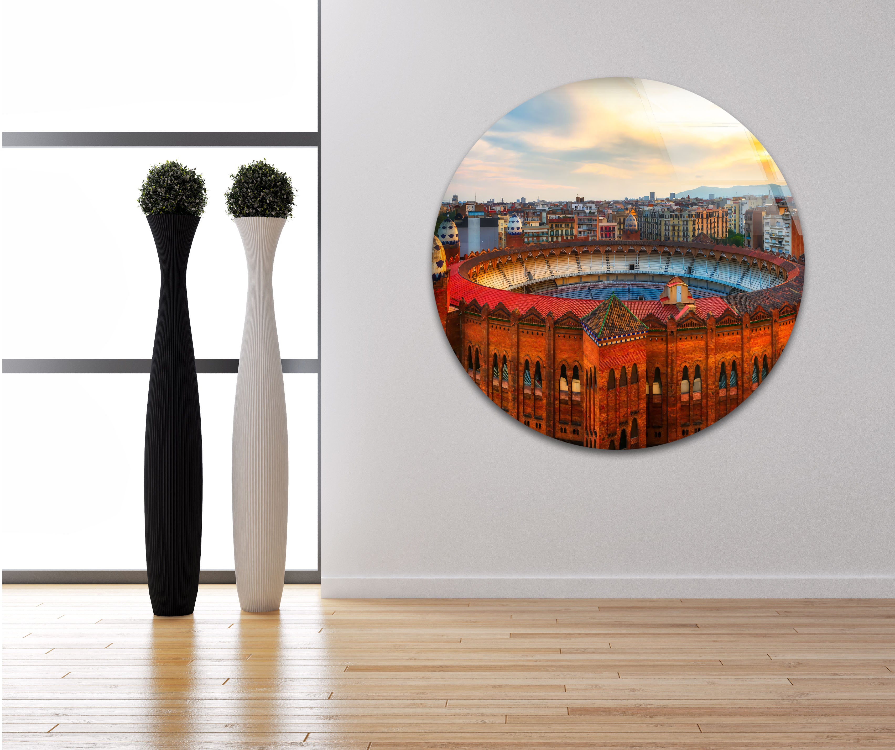 Barcelona Glass Wall Art – Iconic Spanish Landmark with Historic Architecture Decor for Home, Office & Gifts | Modern Cityscape Artwork for Living Room, Bedroom & Office Decor