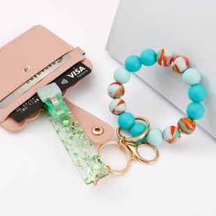 Long Nails Credit Card Grabber - Silicone Beaded Acrylic ATM Card Puller Keychain Wristlet for Women | Convenient Card Access for Manicured Hands, Perfect for Wallets, Purses & Keychains