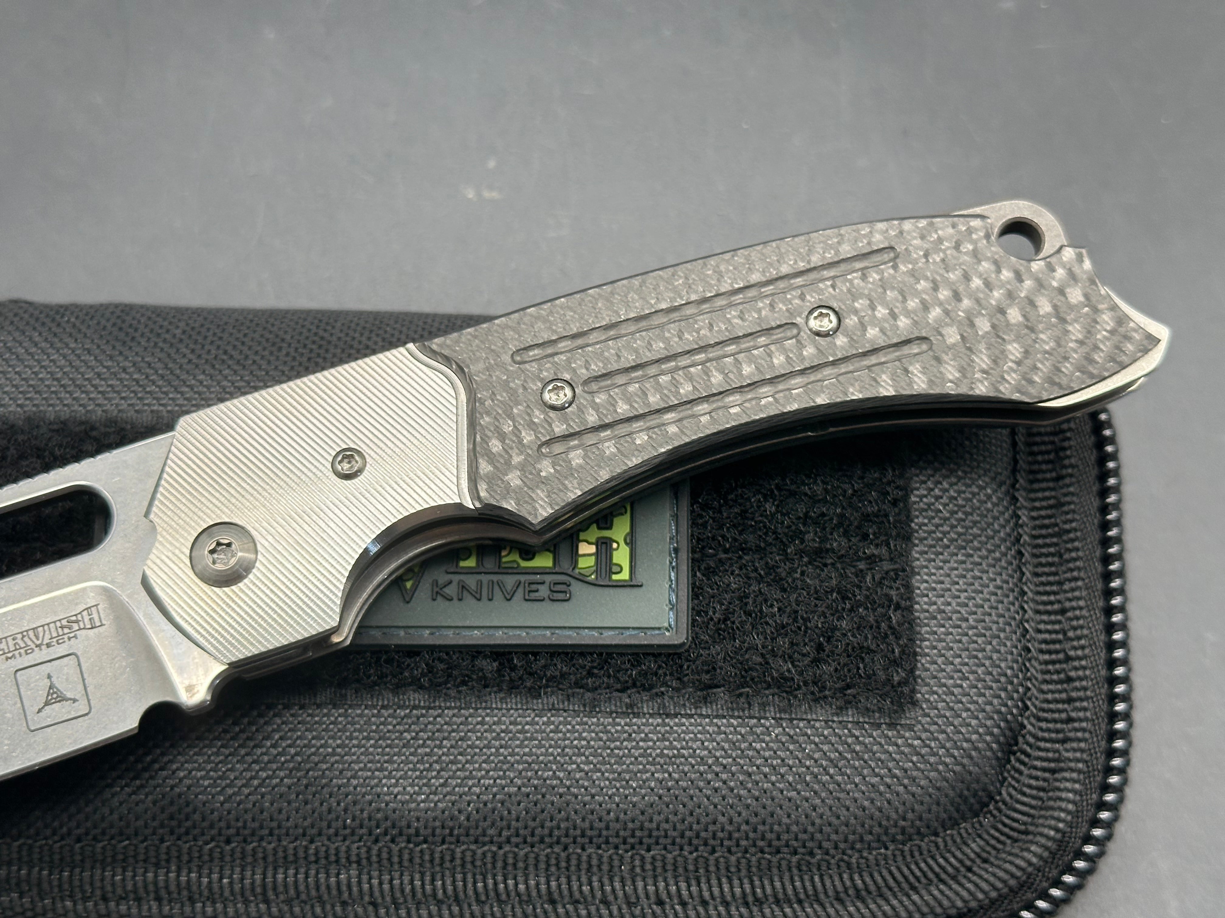 Dervish Navajo Bolstered Carbon Fiber TAD Edition - Lightweight & Durable Tactical Knife for Outdoor Adventures, Camping, and Survival Gear