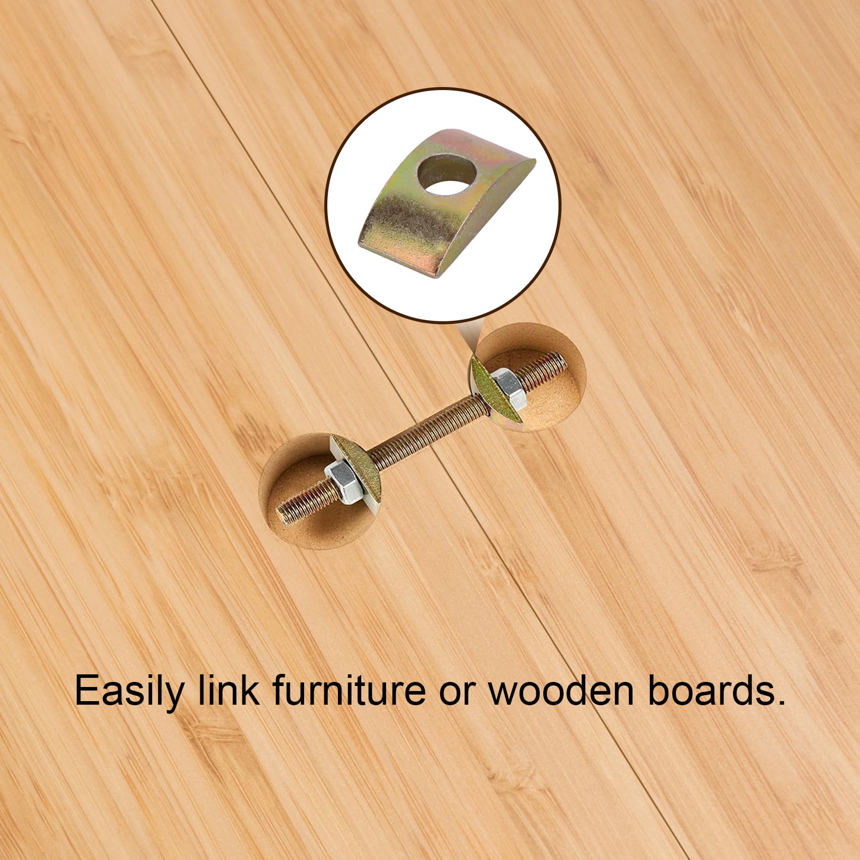 Furniture Fastening Connectors Kit - Table Top Fasteners, Countertop Flip Joint Connectors, Bed & Drawer Miter Draw Bolts with Half Moon Nuts | DIY Furniture Assembly & Repair for Home & Office