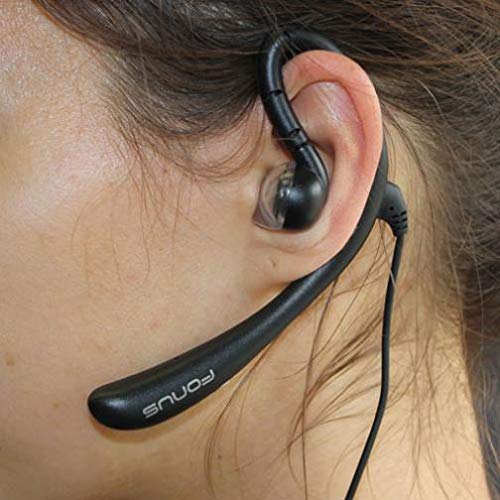 Wired Mono Headset with Mic - 3.5mm Single Earbud Headphone with Over-The-Ear Design, Hands-Free Microphone - Compatible with Motorola One Zoom Phone - Perfect for Call Centers, Driving, and Office Communication