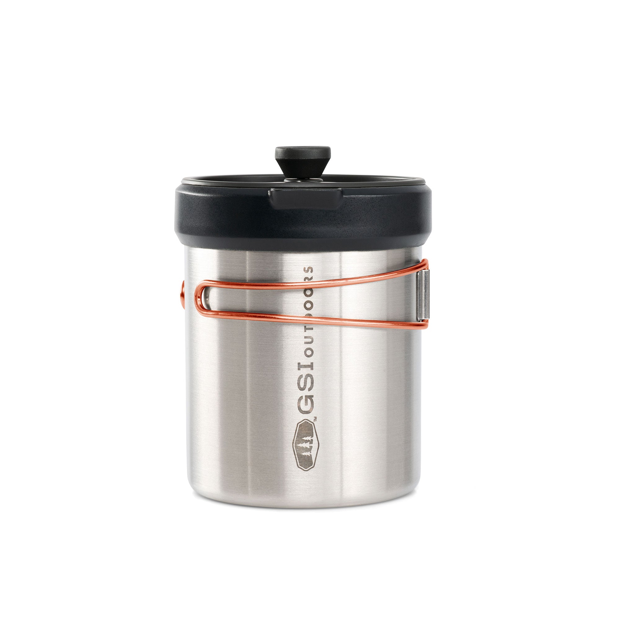 Premium Glacier Personal Javapress - Portable French Press Coffee Maker for Camping, Travel & Home Use - BPA-Free Stainless Steel Coffee Press with Insulated Carafe