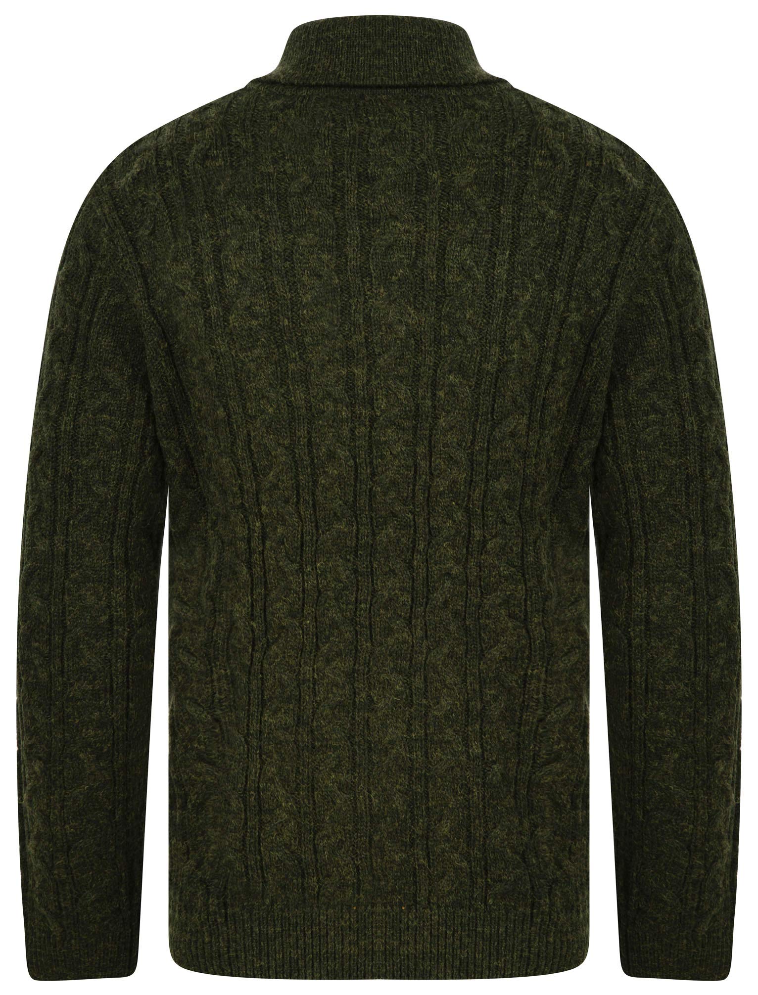 Tokyo Laundry Men's Wool Blend Cable Knit Shawl Neck Sweater - Warm Winter Pullover for Casual Outfits & Holiday Gatherings