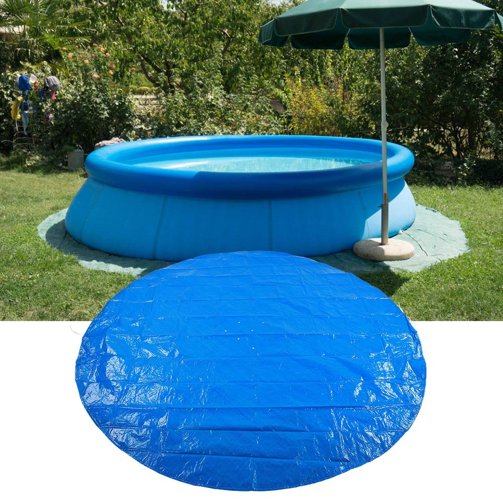 **Waterproof Round PE Pool Ground Cover - 335cm Blue Swimming Pool Protective Cloth for Rain & Dust Protection | Durable Accessory for Inground & Above Ground Pools**