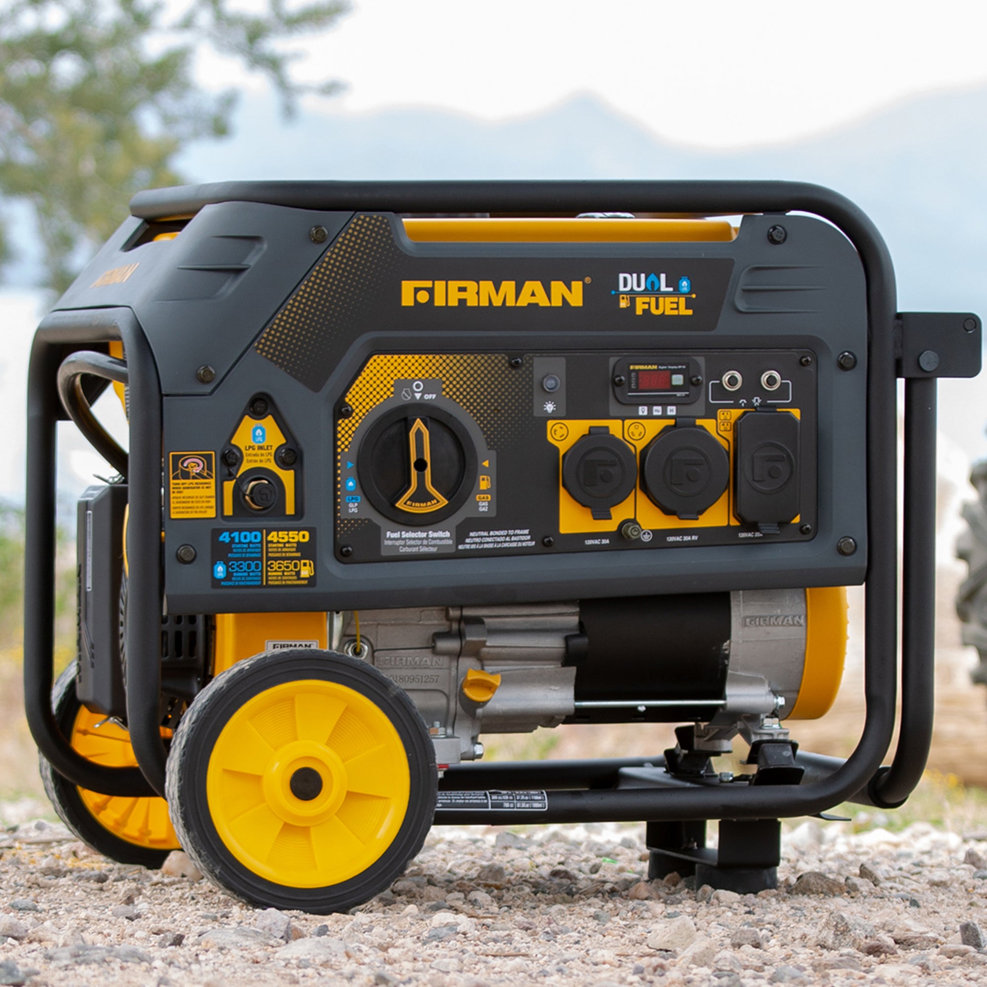 3650W Dual Fuel Portable Generator with Recoil Start - Gas & Propane Powered for Camping, RV, Home Backup & Outdoor Power Needs