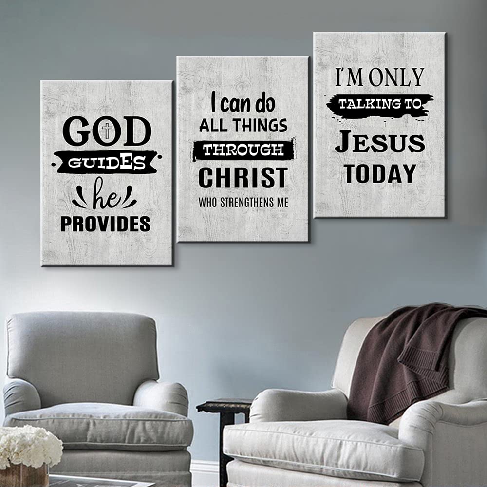 Jesus Christ Scripture Wall Art - Christian Religious Home Decor with Bible Verse - 20''W x 28''H Canvas Painting for Living Room, Bedroom & Prayer Space - Inspirational God Wall Decor for Faithful Households