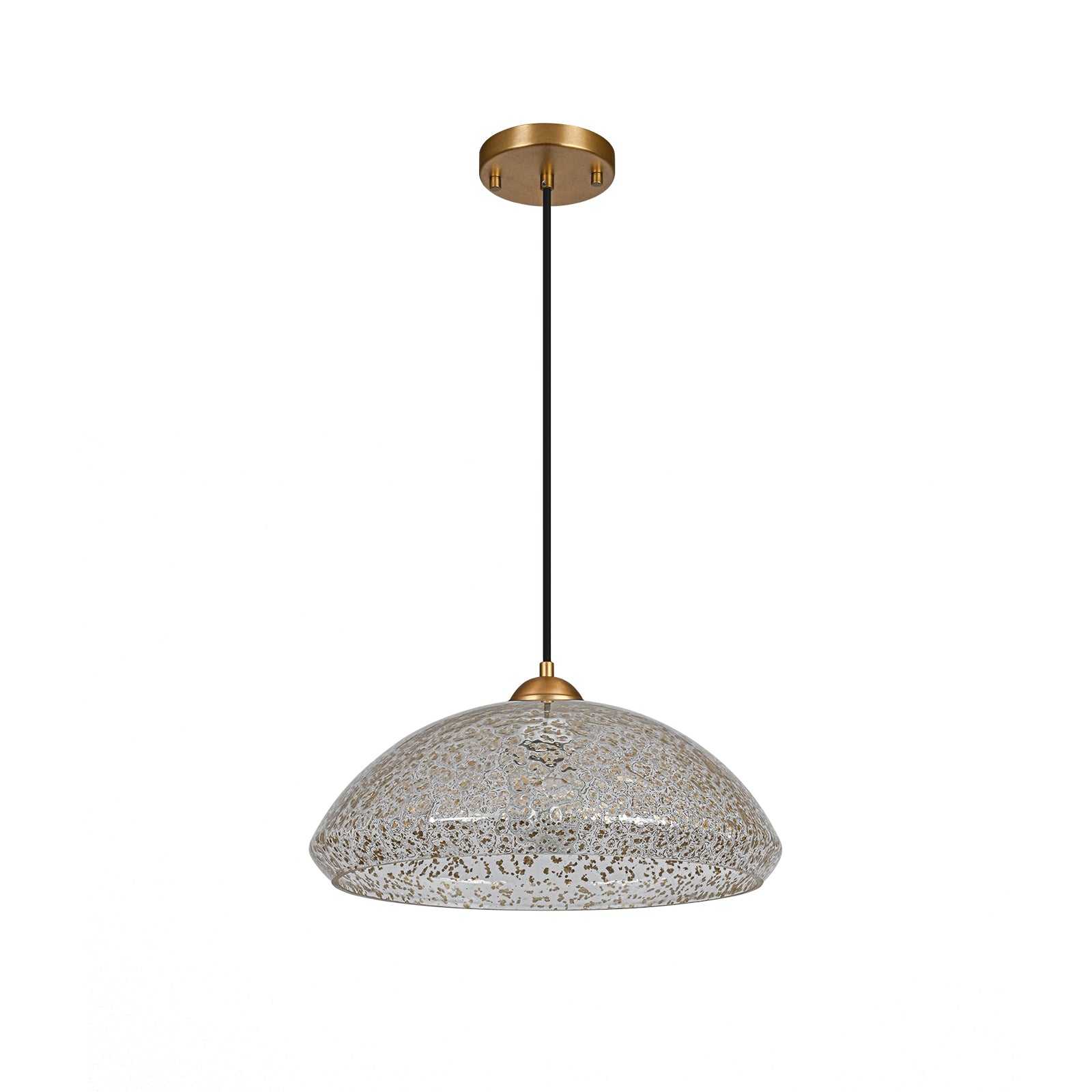 Glowlings 15W Modern Gold Glass Dome Pendant Light - Elegant Kitchen Island Lighting Fixture for Dining Room, Bar & Breakfast Nook
