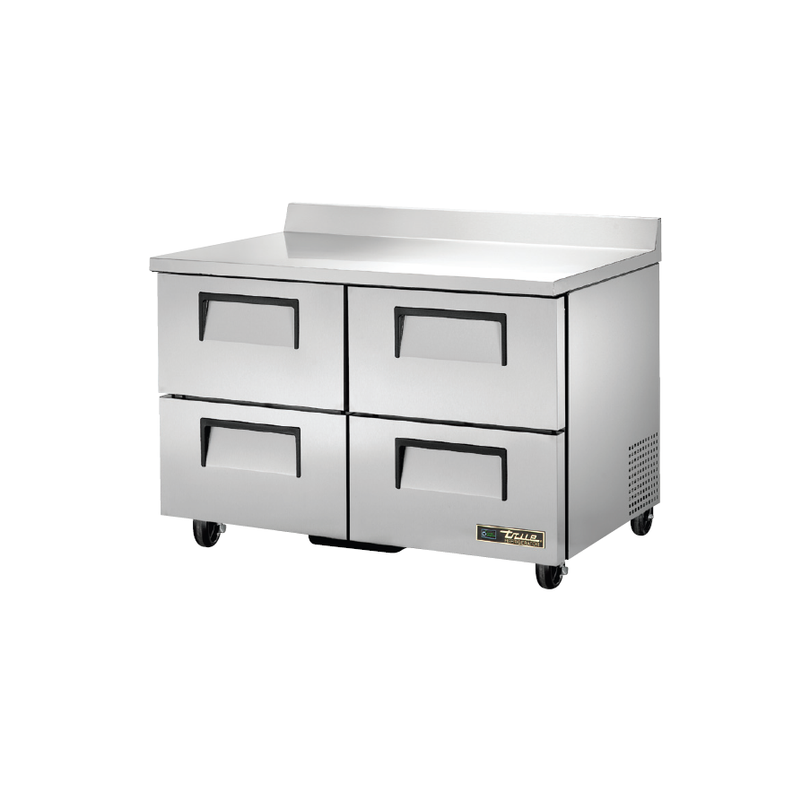 48-Inch Commercial Worktop Refrigerator with 4 Stainless Steel Drawers - TWT-48D-4 - Perfect for Restaurants, Bars, and Commercial Kitchens