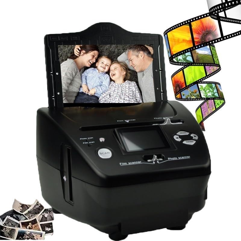 High-Speed Digital Photo Scanner for 3x5/4x6/5x7 Photos, Business Cards & Film Negatives with OCR Software - Perfect for Home Archiving, Office Organization & Photo Restoration Projects