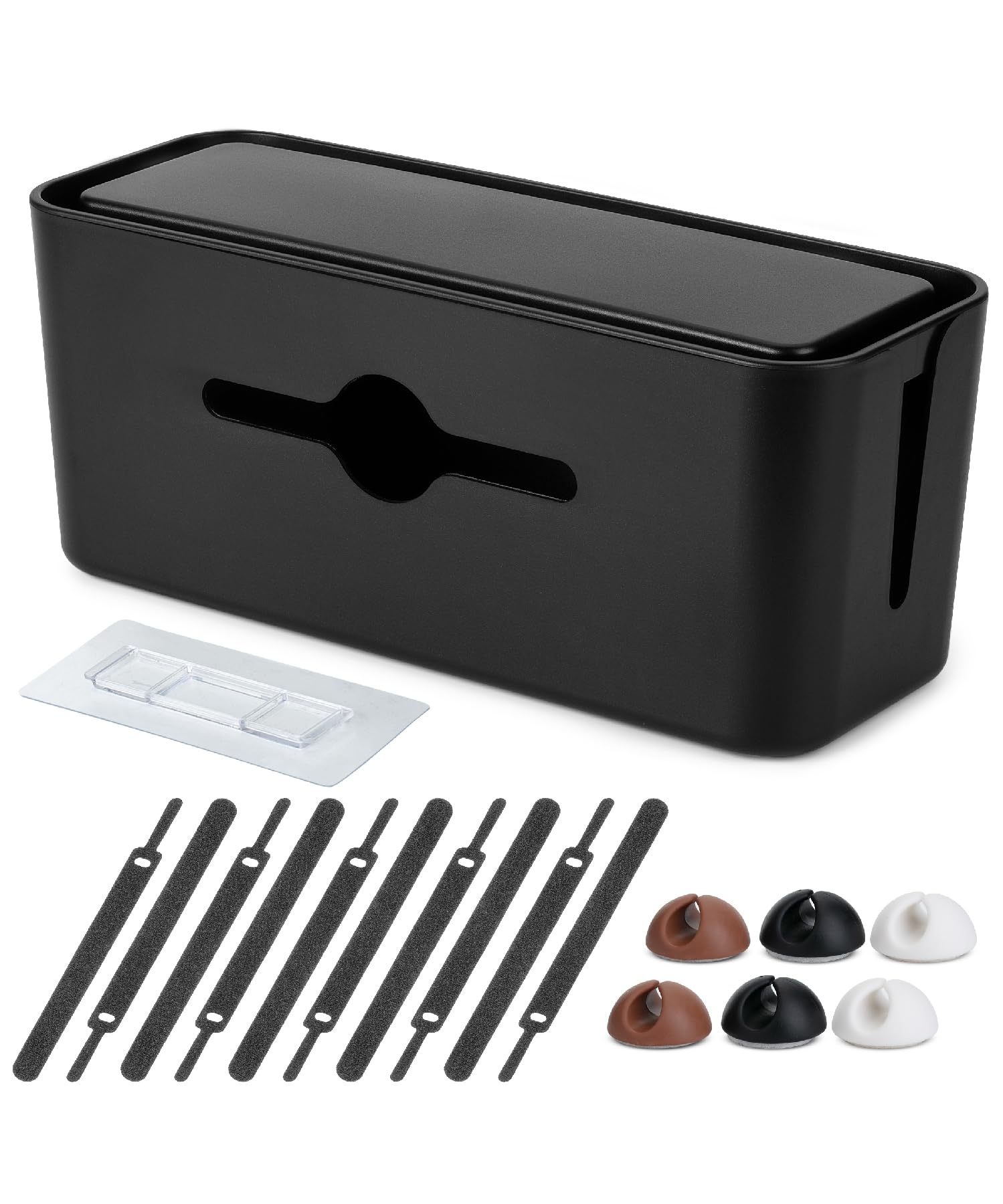 Bates Large Cable Management Box - Cord Organizer & Hider Box for Wires on Floor - Power Strip Cover with Baby Proof Design - Perfect for Home Office, Living Room & Nursery Organization