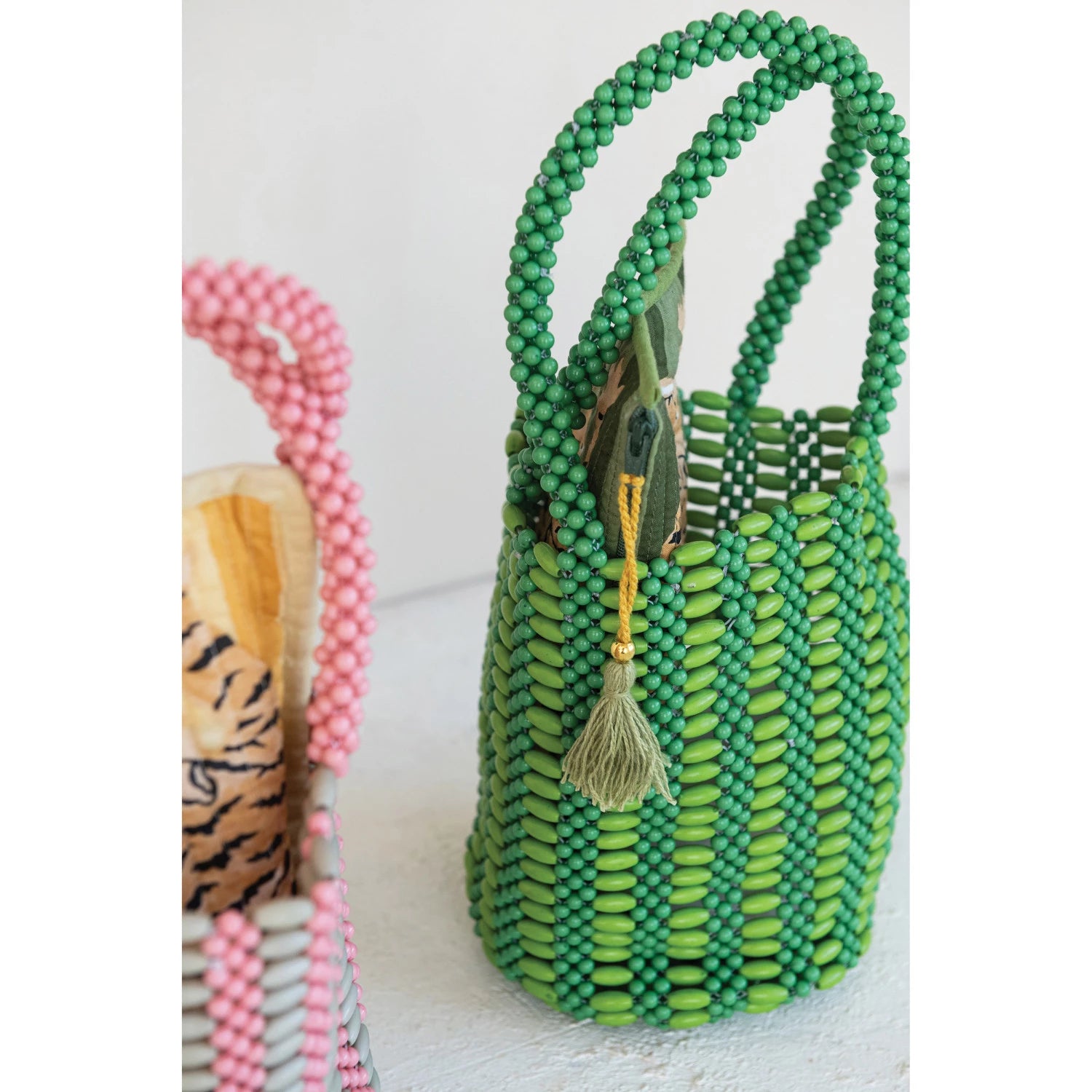 Two Tone Acrylic Beaded Handbag for Women - Stylish Evening Clutch Purse with Rhinestone Decor - Perfect for Parties, Weddings & Special Occasions