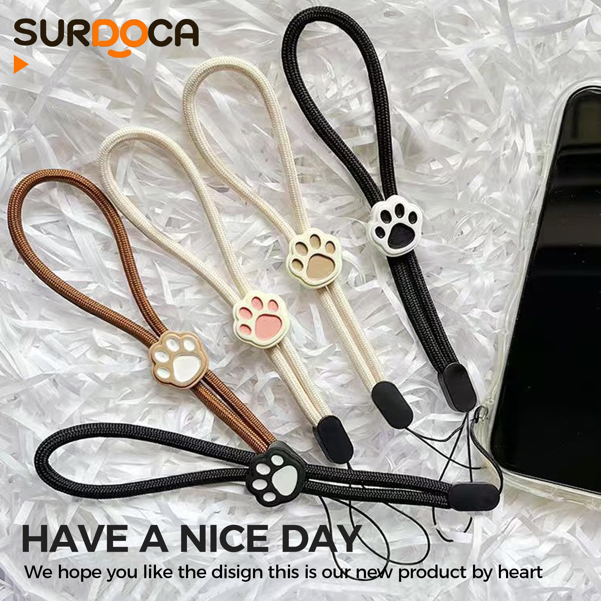 SURDOCA Adjustable Phone Lanyard - Nylon Wrist Strap for Smartphones, Cameras, Earphones & USB Drives | Anti-Theft Security Strap for Work, Travel & Outdoor Activities