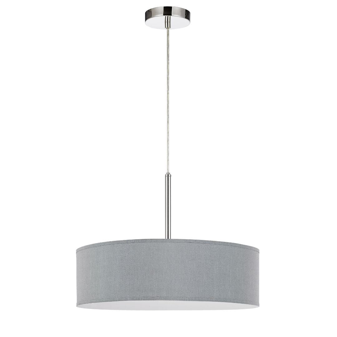 18W Dimmable LED Pendant Light with Fabric Shade & Diffuser - Modern Hanging Fixture for Kitchen Island, Dining Room, or Living Room Lighting