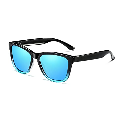 A19:gradient Black Frames Mirrored Blue Lens