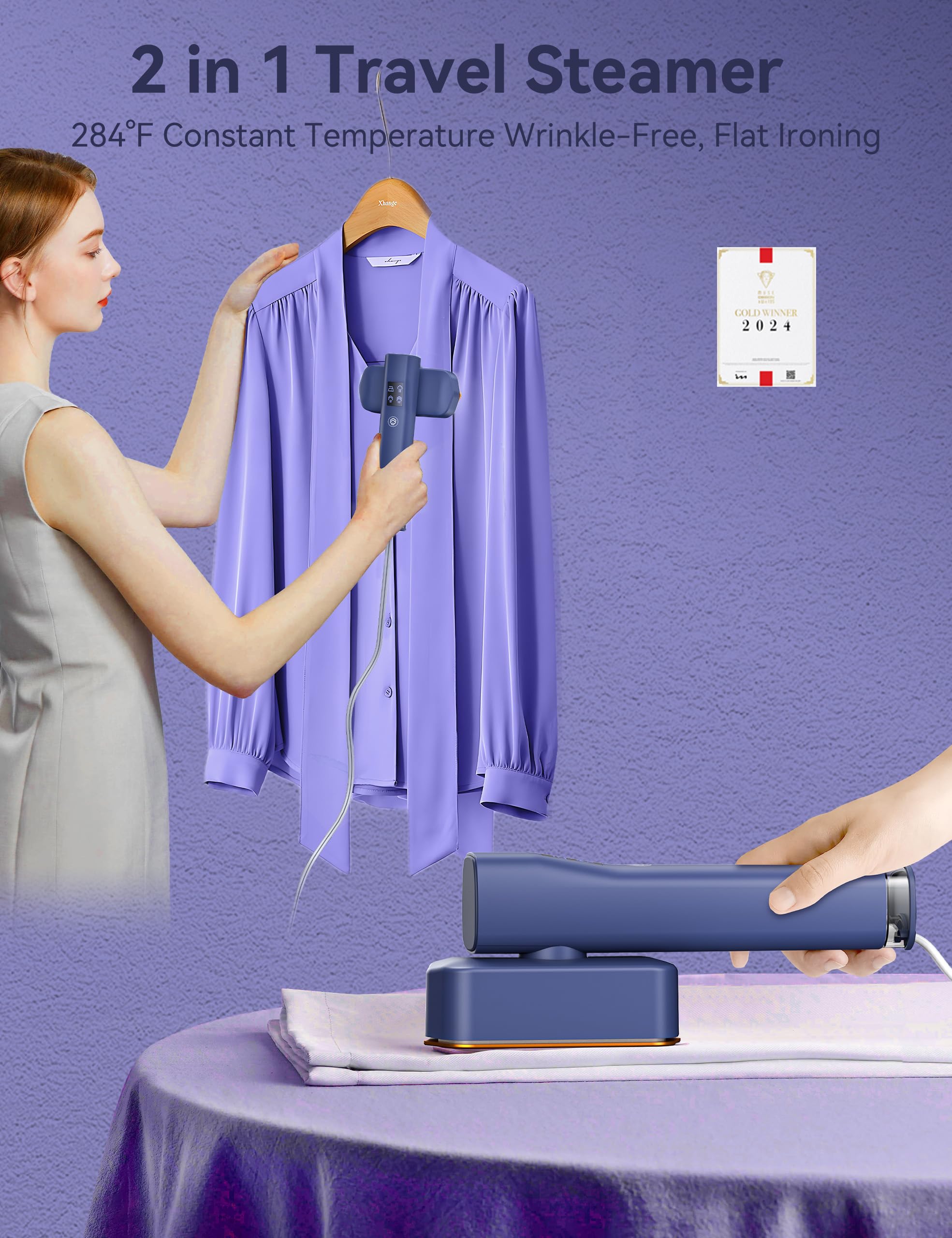 **Sundu Portable 2-in-1 Handheld Garment Steamer & Iron - 15s Fast Heat-up, 100ml Water Tank, Includes Ironing Gloves - Wrinkle Remover for Clothes at Home, Office & Travel - Perfect for Suits, Dresses & Travel Essentials**