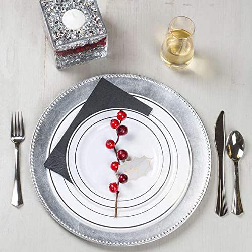 Premium Shiny Metallic Silver Plastic Cutlery Set - 600 Forks (6.75
