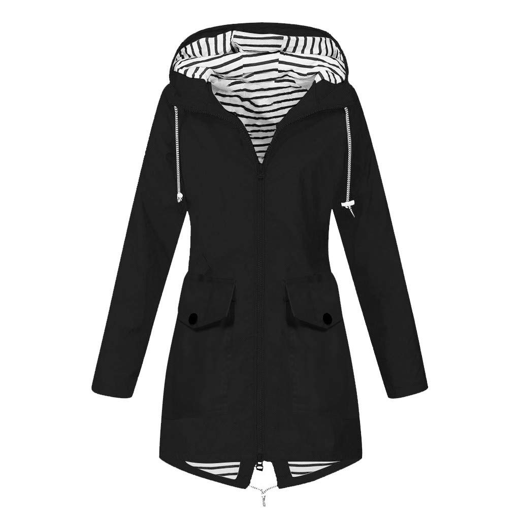 Women's Waterproof Rain Jacket - Plus Size Windproof Hooded Outdoor Coat for Hiking, Camping & Travel | Trendy Loose Fit Fashion Jacket