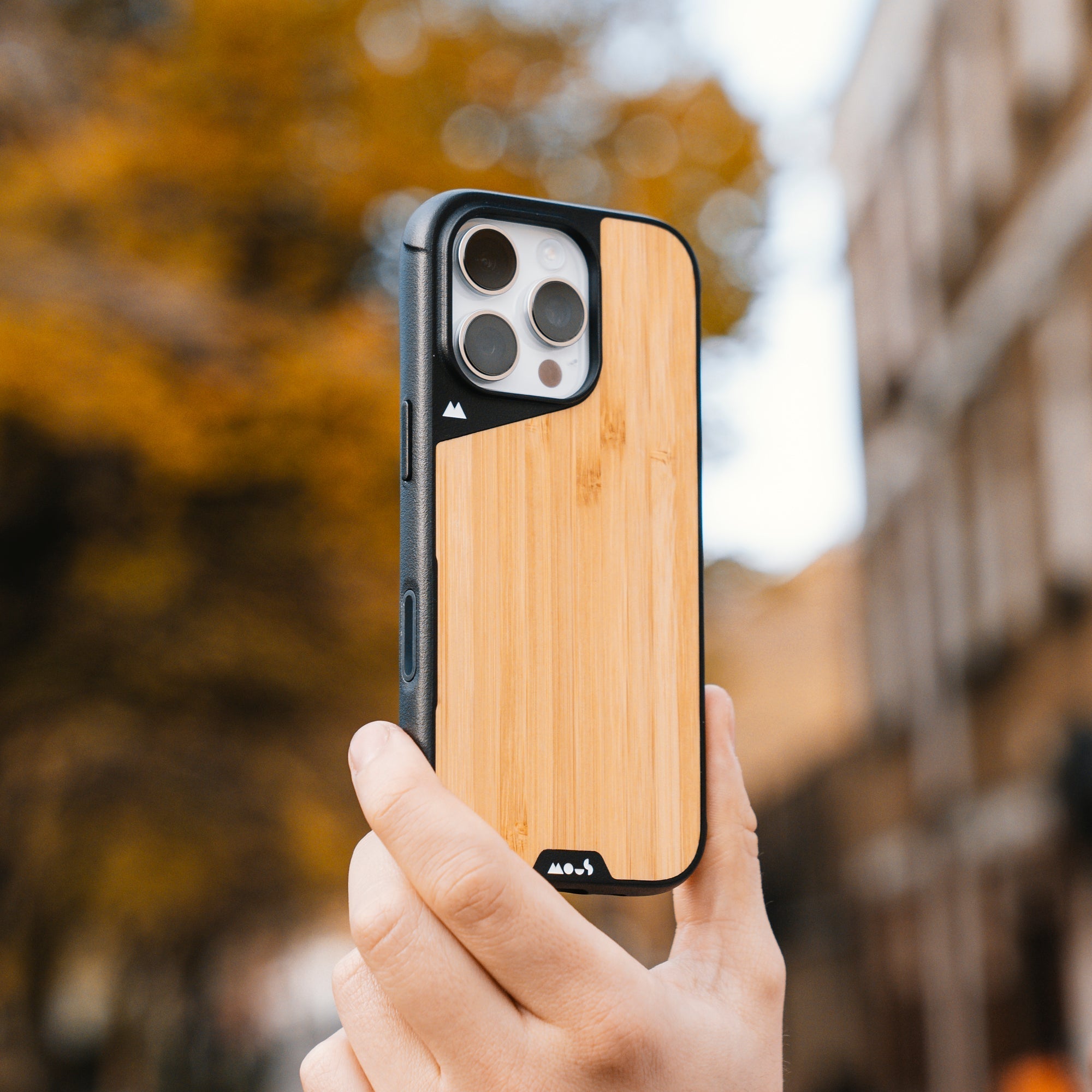MagSafe Compatible Bamboo Phone Case with Camera Control Button - Eco-Friendly Protective Cover for iPhone 14/13/12 Pro Max - Perfect for Outdoor Adventures & Daily Use