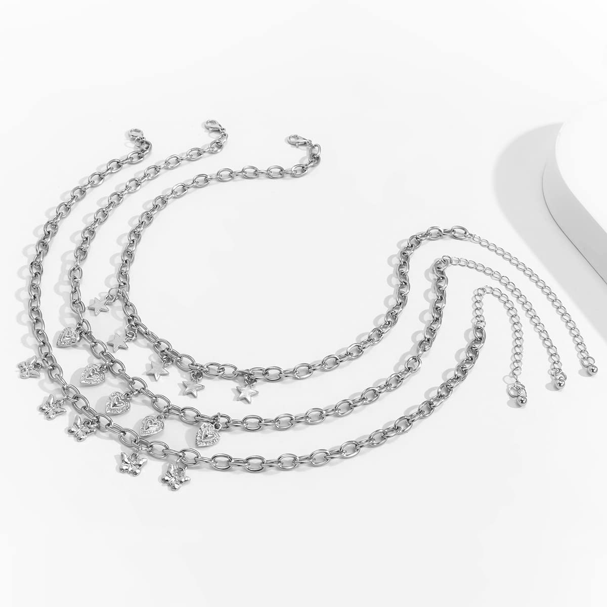 Boho Layered Choker Necklace for Women - Silver Star & Butterfly Pendant Multilayer Clavicle Chain | Perfect for Festival, Party, and Everyday Boho Fashion Accessories