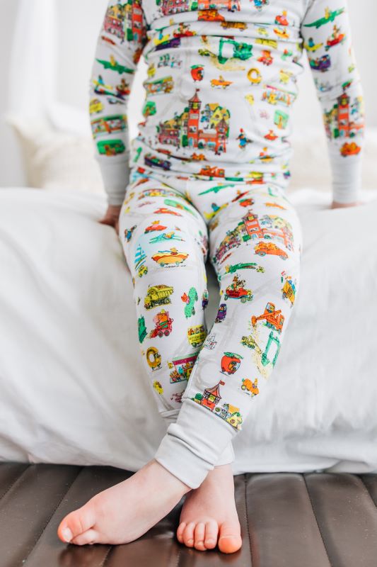 Richard Scarry's Busyworld™ Busytown Map Two Piece Pajama Set for Kids - Soft Cotton Pajamas with Fun Cartoon Prints - Perfect for Bedtime & Sleepovers