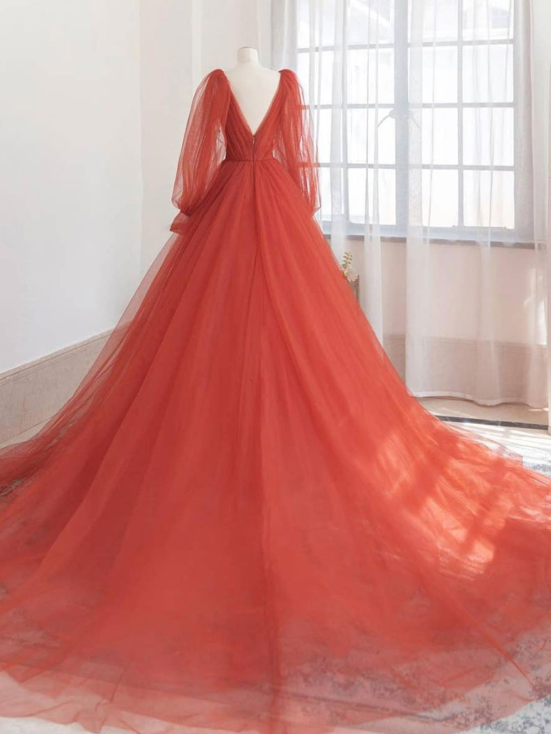 Elegant Blue V-Neck Tulle Long Prom Dress for Women - Perfect for Evening Gala, Formal Dances & Special Occasions