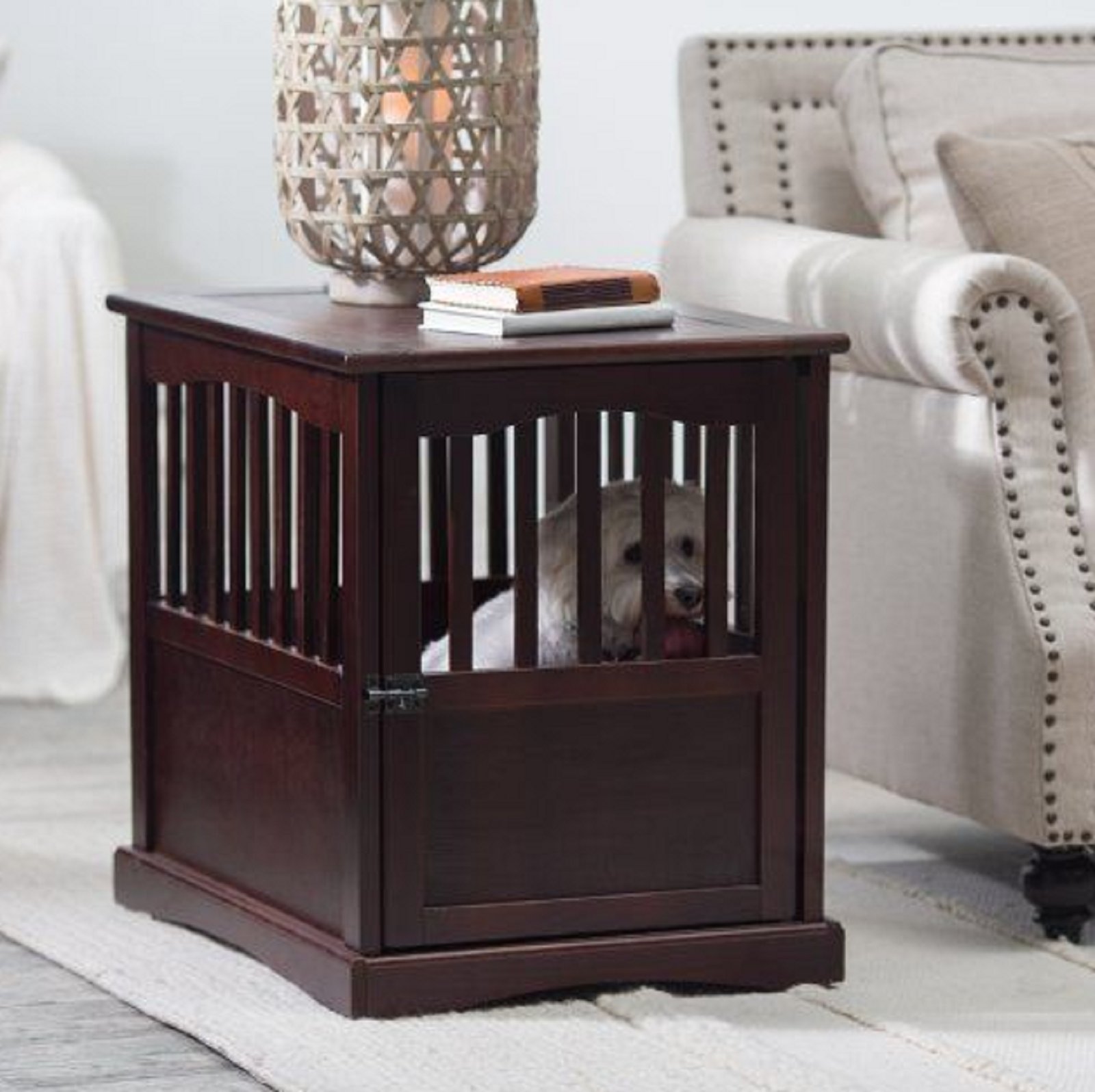 Premium Wooden Pet Crate End Table - Multi-Functional Dog Kennel & Indoor House Bed for Small Pets | Perfect for Living Rooms, Bedrooms & Home Decor