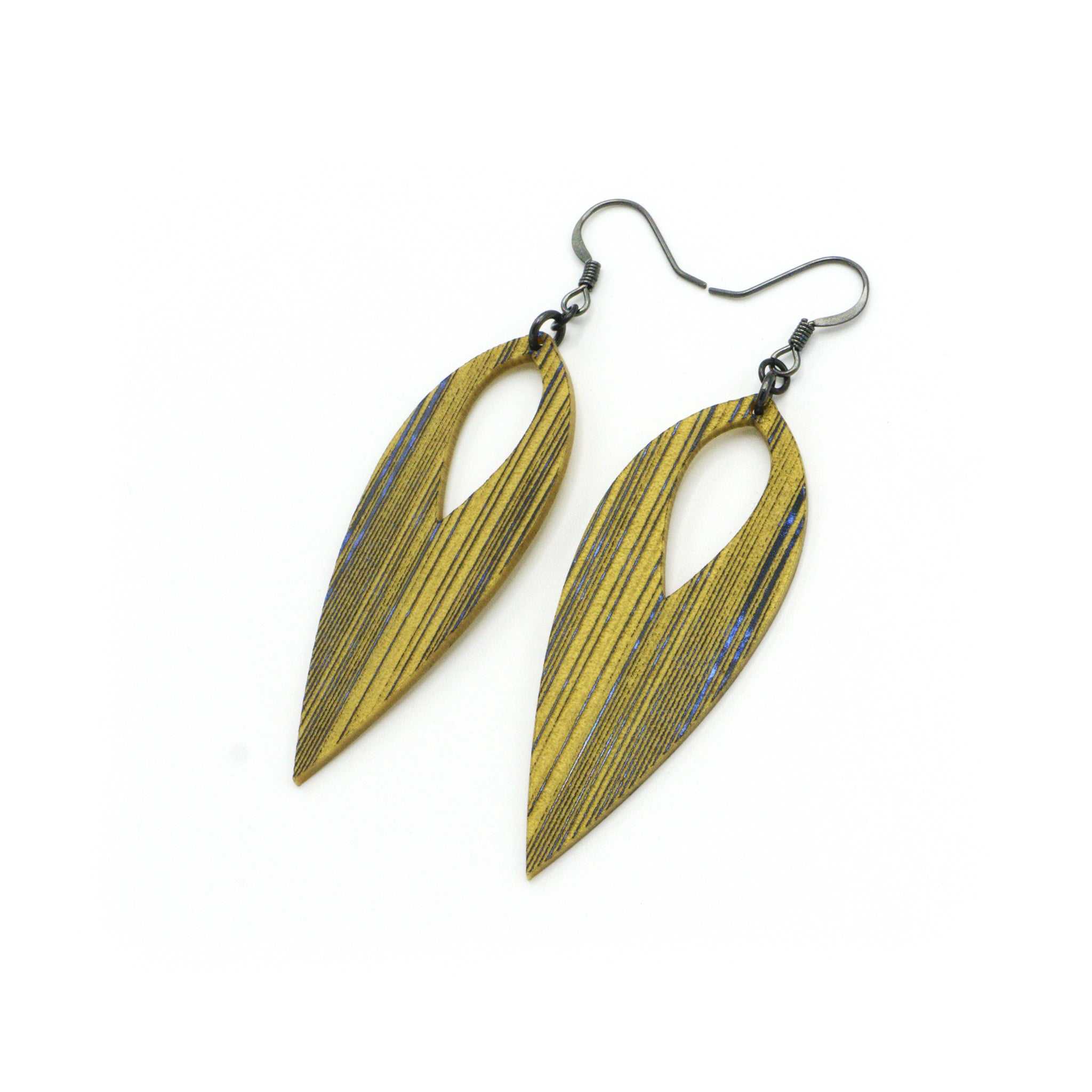 Nativas 13R Acrylic Earrings - Celestial Blue & Gold Dangle Hoops for Women | Perfect for Parties, Weddings & Everyday Wear