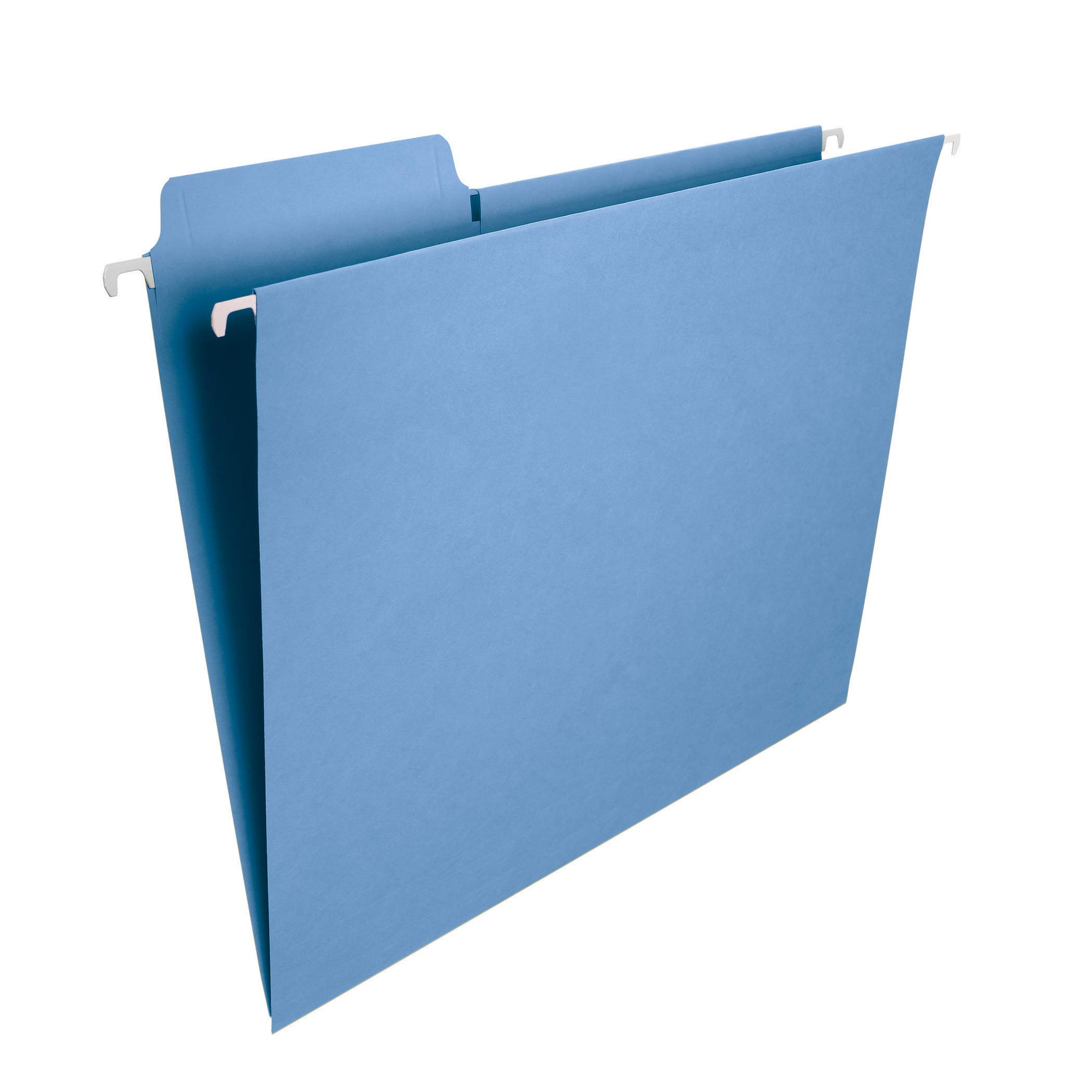 Smead FasTab Hanging File Folders - 1/3-Cut Built-in Tabs, Letter Size, Blue, 20 per Box (64099) - Perfect for Office Organization, Filing Cabinets & Document Storage