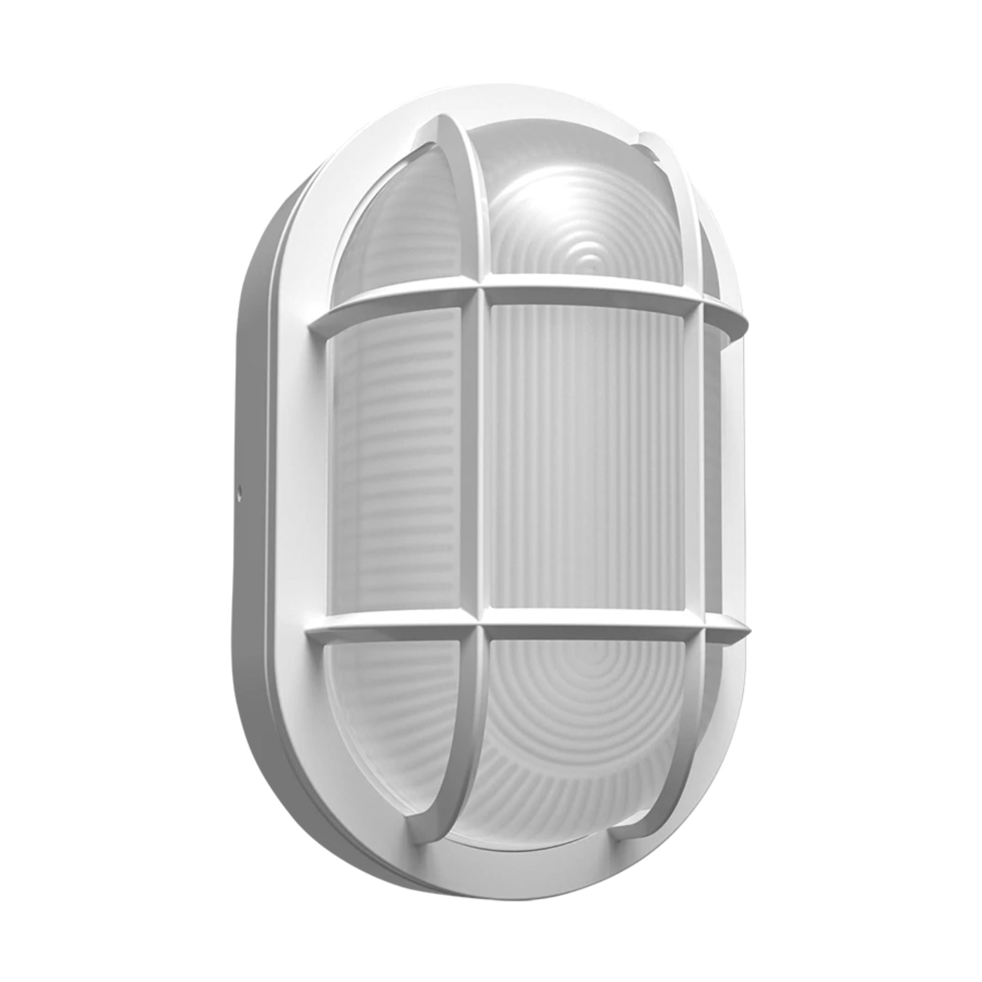 10 Pack Oval Bulkhead Wall Sconce - 2000 Lumens, 30K/40K/50K Color Temperature - White Finish - 120-277V - Perfect for Garage, Warehouse & Outdoor Lighting