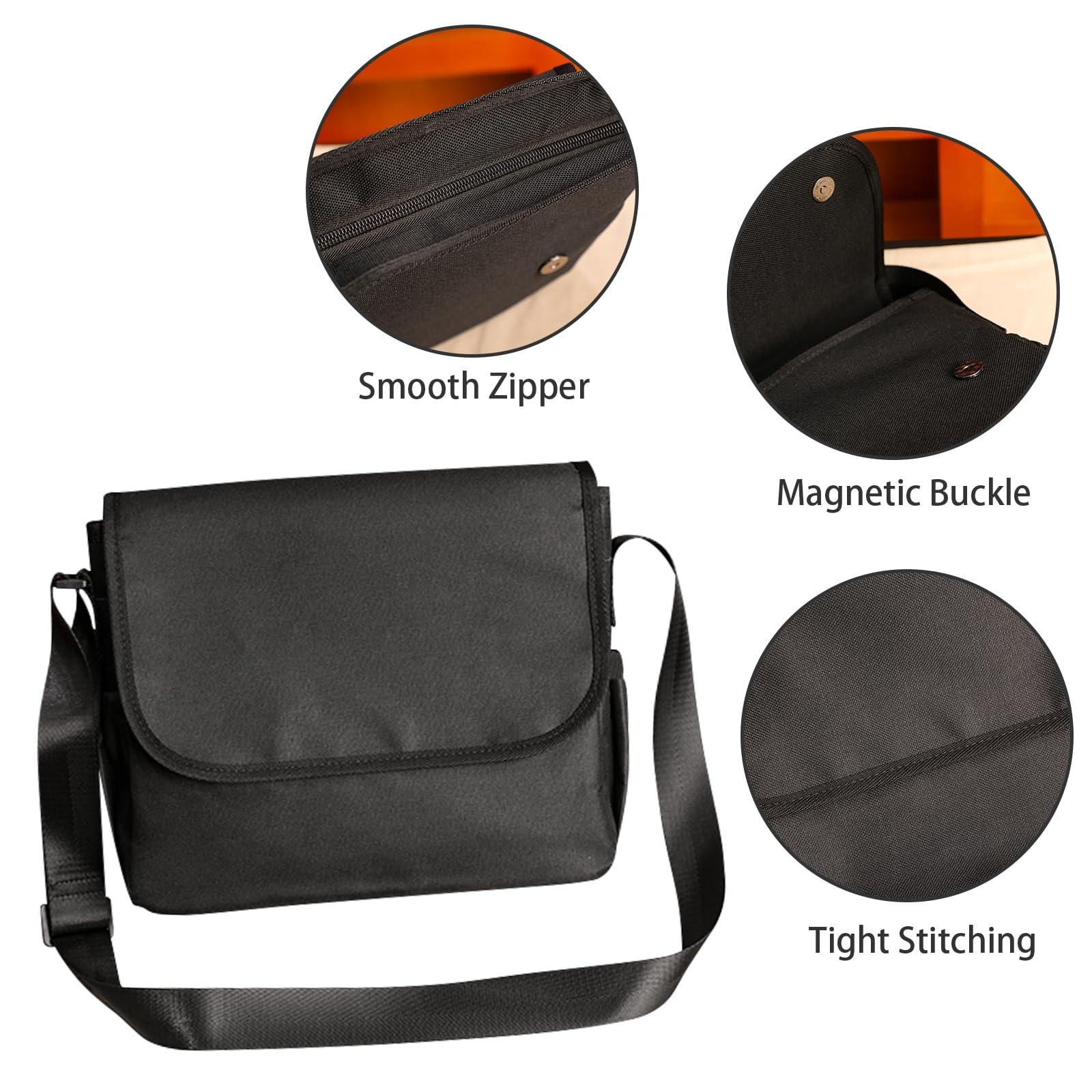 Waterproof Lightweight Crossbody Messenger Bag for Men & Women - Durable Shoulder Purse Sling Satchel for Travel, Work & Business (Black) | Perfect for Commuting, Shopping & Outdoor Adventures