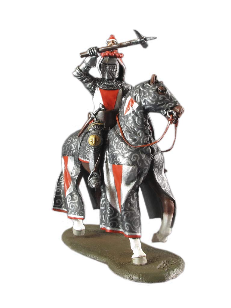 Medieval Knight Sir John Chandos Tin Metal Toy - 1/32 Scale Hand-Painted Cavalry Soldier Collectible - Perfect for History Enthusiasts, Home Decor & Wargaming Scenes