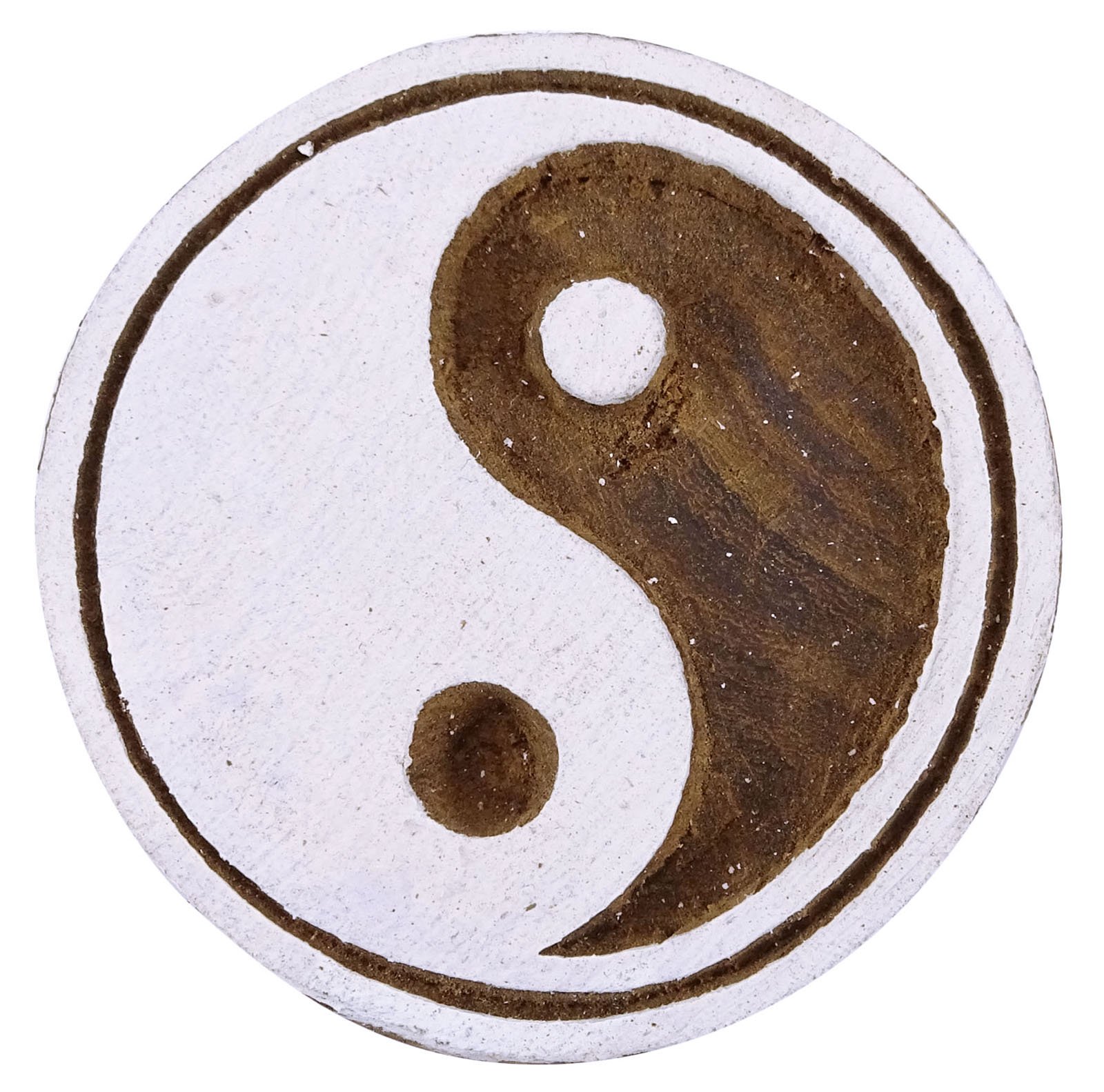 Handcarved Yin Yang Wood Stamp for Textile Printing - Indian Border Design