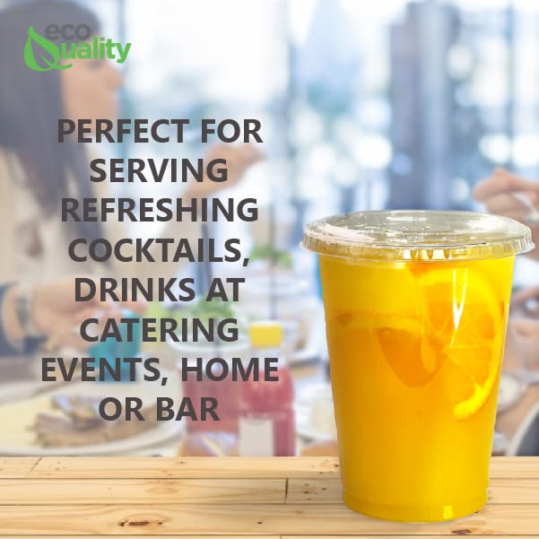 32 oz Clear Plastic Cups with Lids - Disposable Cold Drink Cups for Iced Coffee, Smoothies, Juice, Soda & Cocktails - BPA-Free Party Cups for Meal Prep, Parfaits & Outdoor Events (150 Pack)