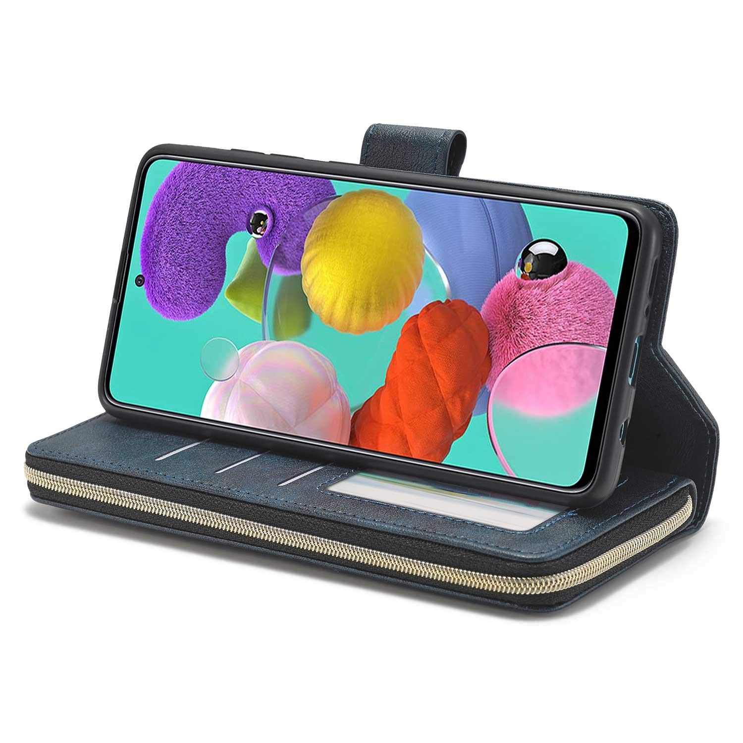 Premium 9-Card Leather Wallet Case for Samsung Galaxy A51 Series – Slim RFID Blocking Phone Cover with Kickstand (Perfect for Travel, Work & Everyday Use)
